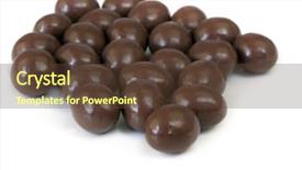  Presentation with almonds - Cool new PPT theme with chocolate coated almonds isolated on white background backdrop and a tawny brown colored foreground