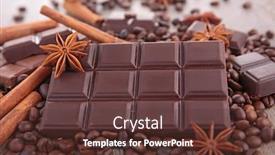  Presentation with coffee chocolate - PPT theme enhanced with chocolate coffee bean and ingredients background and a tawny brown colored foreground
