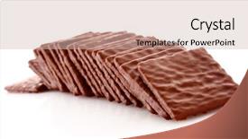  Presentation with chocolate chip cookie - Theme featuring chocolate cookie isolated on white background and a  colored foreground