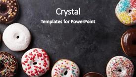 Presentation with donuts chocolate - PPT layouts featuring chocolate cookies - colorful donuts on stone table background and a dark gray colored foreground
