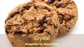  Presentation with chocolate chip cookie - Slides enhanced with chocolate cookies isolated on white background and a red colored foreground