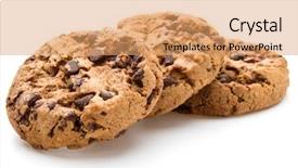  Presentation with cookies - Presentation design with chocolate cookies isolated on white background and a coral colored foreground