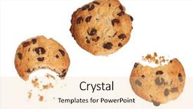  Presentation with chocolate chip - Beautiful PPT theme featuring chocolate cookies on white background backdrop and a lemonade colored foreground