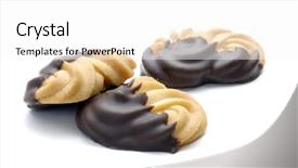  Presentation with white chocolate - Beautiful slide deck featuring chocolate cookies on white background backdrop and a white colored foreground