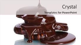  Presentation with cookies - PPT layouts having chocolate cookies poured chocolate isolated background and a light gray colored foreground