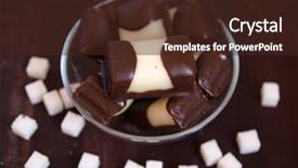  Presentation with cookies - PPT theme with chocolate cookies background and a wine colored foreground