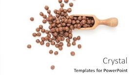  Presentation with white chocolate - Audience pleasing presentation consisting of chocolate-corn-balls-in-wooden backdrop and a white colored foreground