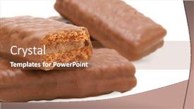  Presentation with chocolate biscuits - Audience pleasing presentation theme consisting of chocolate-covered-biscuits-on-white backdrop and a red colored foreground