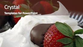  Presentation with crystal image - Beautiful presentation design featuring chocolate covered strawberry nestled backdrop and a tawny brown colored foreground