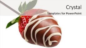  Presentation with chocolate strawberry - Cool new presentation theme with chocolate covered strawberry backdrop and a sky blue colored foreground