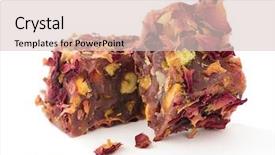  Presentation with chocolate covered nuts - PPT layouts enhanced with chocolate covered with dried rose background and a lemonade colored foreground