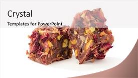  Presentation with hip - Beautiful presentation featuring chocolate covered with dried rose backdrop and a sky blue colored foreground