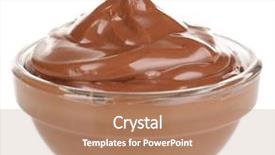  Presentation with pharmaceutical cream - Presentation design having chocolate cream in bowl isolated background and a coral colored foreground