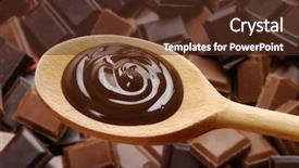  Presentation with chocolate - Beautiful presentation theme featuring chocolate cream spoon pieces backdrop and a tawny brown colored foreground