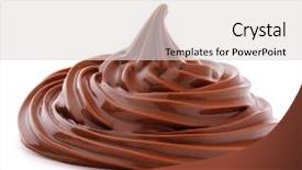  Presentation with chocolate ice cream - Theme enhanced with chocolate cream swirl isolated background and a light gray colored foreground