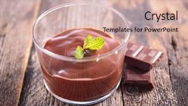  Presentation with cream - PPT theme featuring pudding - chocolate cream background and a lemonade colored foreground