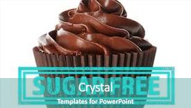  Presentation with sugar free - Beautiful PPT theme featuring chocolate cupcake and sugar free backdrop and a teal colored foreground