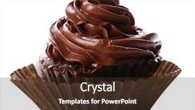  Presentation with white chocolate - Audience pleasing PPT layouts consisting of chocolate cupcake isolated on white backdrop and a tawny brown colored foreground