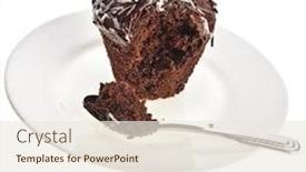  Presentation with muffin - Beautiful slide deck featuring chocolate-cupcake-muffin-in-plate backdrop and a sky blue colored foreground