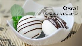  Presentation with dark homemade chocolate bars - Theme enhanced with chocolate cupcakes-homemade chocolate cupcake background and a  colored foreground