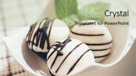  Presentation with chocolate - Slide deck consisting of chocolate cupcakes-homemade chocolate cupcake background and a  colored foreground