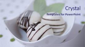  Presentation with dark homemade chocolate bars - Presentation theme enhanced with chocolate cupcakes-homemade chocolate cupcake background and a  colored foreground