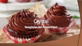  Presentation with closeup of halloween cupcake - Slide set enhanced with chocolate cupcakes on craftpaper closeup background and a  colored foreground