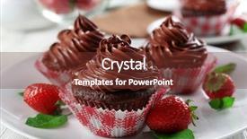  Presentation with cupcakes - Amazing presentation theme having chocolate cupcakes on plate closeup backdrop and a  colored foreground