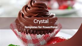  Presentation with cupcakes - Audience pleasing PPT layouts consisting of chocolate cupcakes on plate closeup backdrop and a  colored foreground