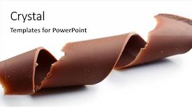  Presentation with white chocolate - Audience pleasing theme consisting of chocolate curl isolated on white backdrop and a white colored foreground