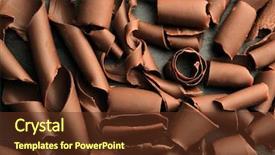  Presentation with chocolate - Amazing presentation design having chocolate curls close up backdrop and a tawny brown colored foreground