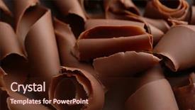  Presentation with chocolate - Slides having chocolate curls close up background and a wine colored foreground