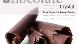  Presentation with white chocolate - Colorful theme enhanced with chocolate curls isolated on white backdrop and a light gray colored foreground