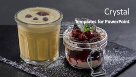  Presentation with turmeric - Cool new PPT theme with chocolate-dessert-and-turmeric-cappuccino backdrop and a dark gray colored foreground