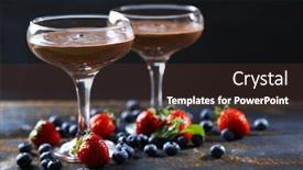  Presentation with chocolate dessert - PPT layouts with chocolate-dessert-in-glass background and a tawny brown colored foreground