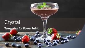  Presentation with chocolate dessert - Beautiful slide set featuring chocolate-dessert-in-glass backdrop and a dark gray colored foreground