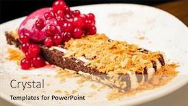  Presentation with chocolate dessert - Slide deck consisting of chocolate-dessert-with-berry-sorbet background and a lemonade colored foreground