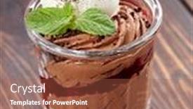  Presentation with chocolate dessert - PPT layouts enhanced with chocolate-dessert-with-ice-cream background and a red colored foreground