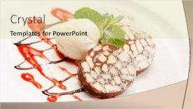  Presentation with chocolate ice cream - Slide deck with chocolate-dessert-with-ice-cream background and a soft green colored foreground