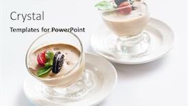  Presentation with chocolate dessert - PPT theme having chocolate dessert background and a white colored foreground