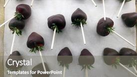  Presentation with chocolate - Amazing PPT layouts having chocolate dipped strawberries delicious chocolate backdrop and a gray colored foreground