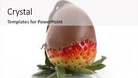  Presentation with chocolate strawberry - Theme enhanced with chocolate dipped strawberry placed on white background background and a white colored foreground