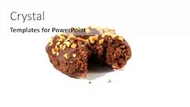  Presentation with white chocolate - Amazing PPT theme having chocolate-donut-with-peanuts-isolated backdrop and a white colored foreground