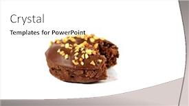  Presentation with white chocolate - Theme featuring chocolate-donut-with-peanuts-isolated background and a white colored foreground