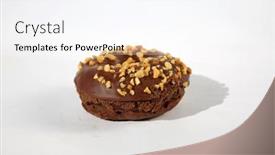  Presentation with today - Amazing theme having chocolate-donut-with-peanuts-isolated backdrop and a sky blue colored foreground
