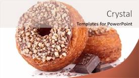  Presentation with donuts chocolate - Presentation enhanced with chocolate donuts background and a lemonade colored foreground