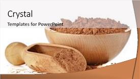  Presentation with cocoa - Colorful slide set enhanced with chocolate drink - cocoa powder with wooden bowl backdrop and a white colored foreground