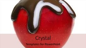  Presentation with red and white festive - PPT layouts with chocolate drop on red apple background and a  colored foreground