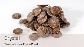  Presentation with chocolate - Audience pleasing slide set consisting of chocolate drops backdrop and a mint green colored foreground