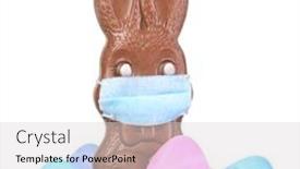  Presentation with bunny - Cool new slide deck with chocolate-easter-bunny-surrounded backdrop and a light gray colored foreground